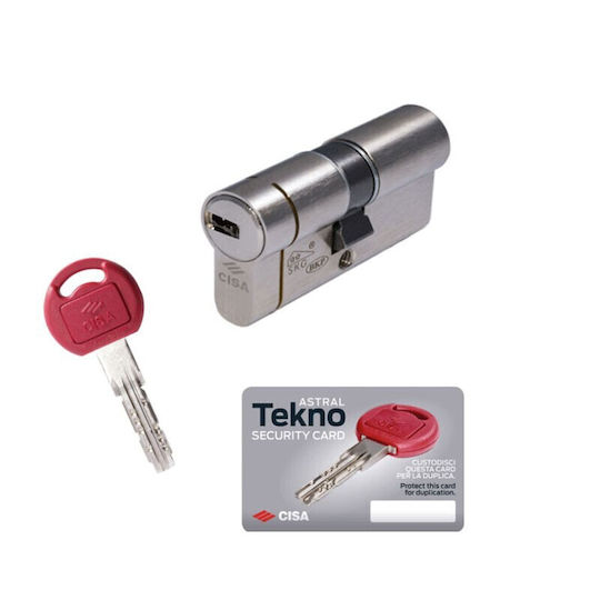 Cisa Cilindru de Încuietoare De Securitate Astral Tekno Pro 90mm (30-60) cu 5 Chei Argintiu