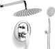 Ferro Algeo Built-In Showerhead Set with 2 Exits Silver