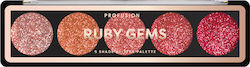 Profusion Cosmetics Ruby Gems Palette with Eye Shadows in Pressed Powder Form