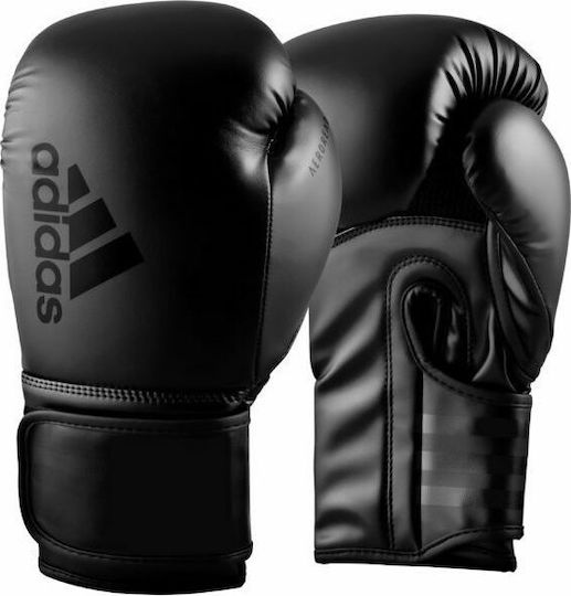 adidas Hybrid 80 Kids Boxing Gloves made of Synthetic Leather for Match Black/Black