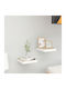 Wall Shelves White / Oak (2 Pieces) 23x23.5x3.8 cm