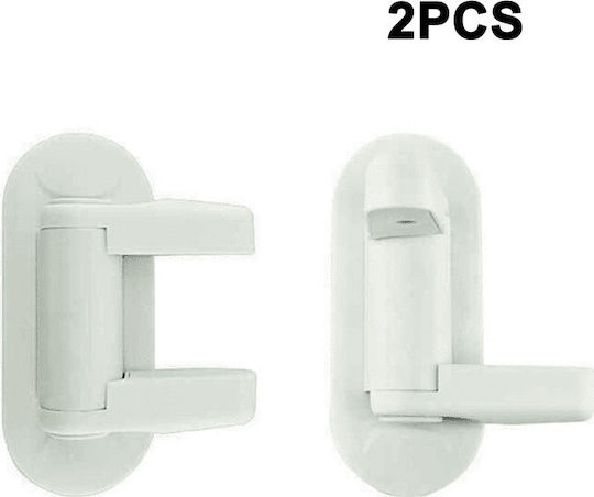 Door Safety Lock made of Plastic in White Color 2pcs