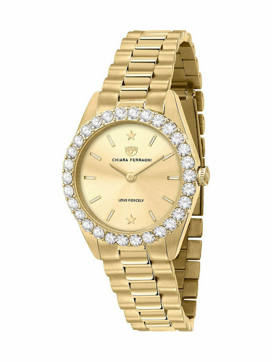 Chiara Ferragni Γυναικείο Ρολόι 32mm Μπαταρίας με Χρυσό Μεταλλικό Μπρασελέ