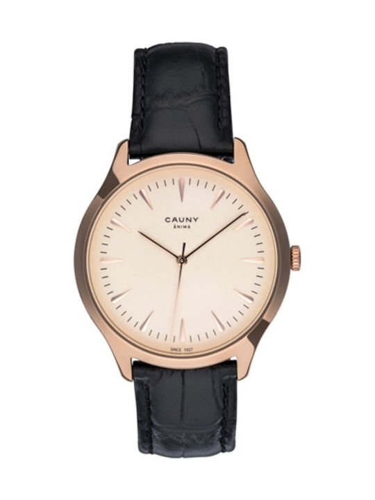 Damen Uhr mit Schwarz Lederarmband