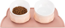 Navaris Cat Bowls Ceramic Cat Bowl for Food Pink with Stand Set Of 2 Units 250ml
