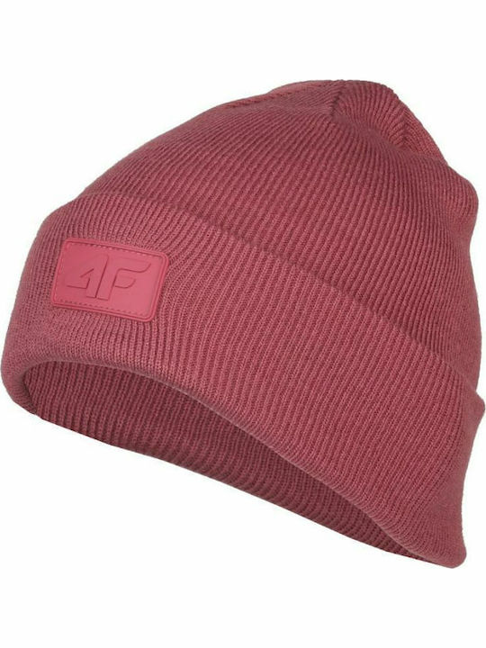 Beanie Γυναικείος Σκούφος Πλεκτός σε Ροζ χρώμα