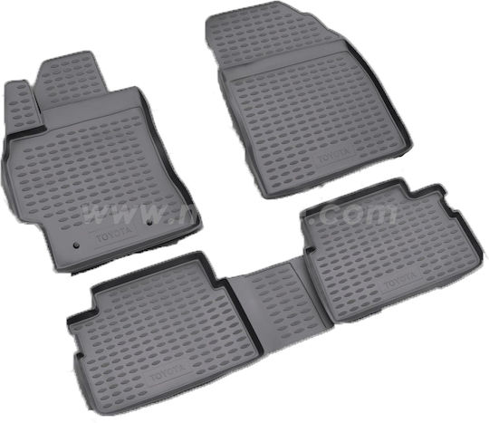 Novline Set of Front and Rear Mats 4pcs Tray Type for Toyota Auris 2013 Gray / Black