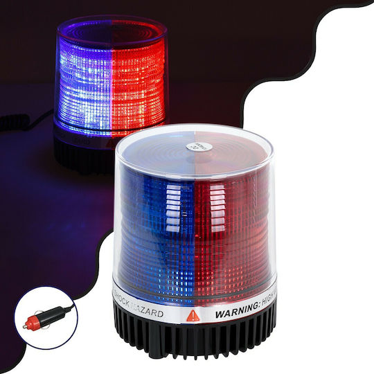 GloboStar Far Auto LED 12 / 24V Impermeabil cu Roșu / Albastru Iluminare