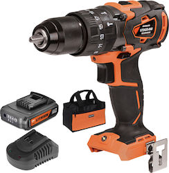 Krausmann Κρουστικό Δραπανοκατσάβιδο Μπαταρίας Brushless 20V 1x2Ah