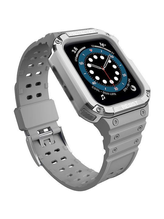 Hurtel Armored Калъф & Каишка Силикон Сив (Apple Watch 44/45/46mm/Ultra 49mm)
