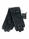 Legend Accessories Men's Leather Touch Gloves with Fur Black 1501