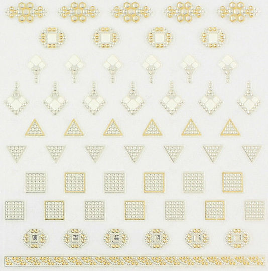 Various Aufkleber mit Design, Kunstaufkleber für Nägel in Gold Farbe