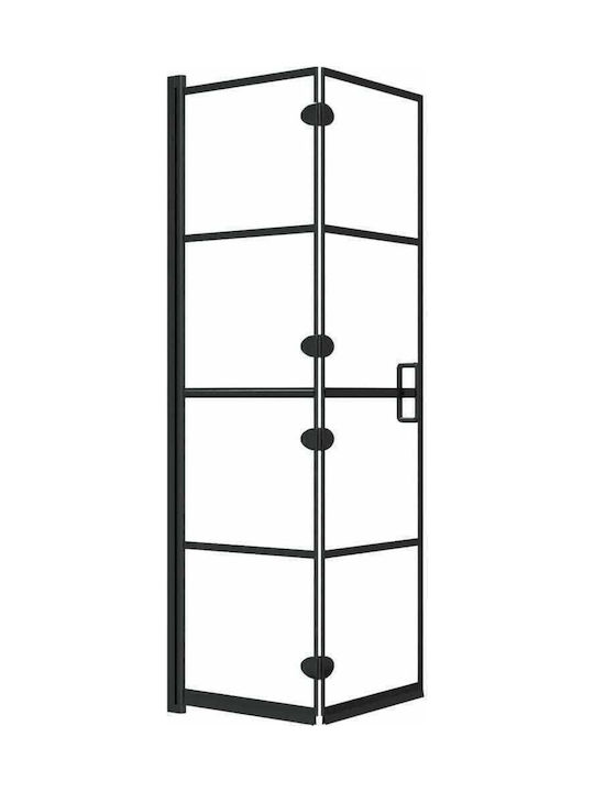 vidaXL Divider de verandă Cada de baie cu Pliabil Ușă 80x140cm Negru