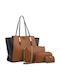 Set Women's Bag Shopper Shoulder Tabac Brown