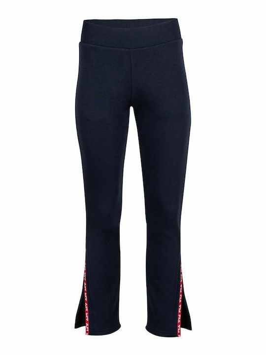 Bia Open Split Pant Women's Long Legging High Waisted Fleece Lining Navy Blue