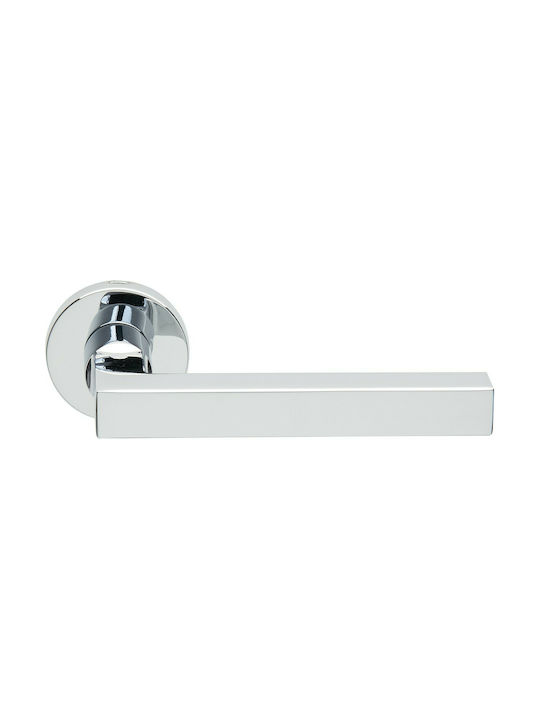 Zogometal Lever Front Door with Rosette Right 2291 2291 with Rosette Chrome