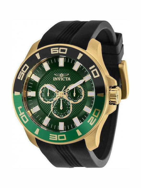 Invicta Pro Diver Ανδρικό Ρολόι 50mm Μπαταρίας με Μαύρο Καουτσούκ