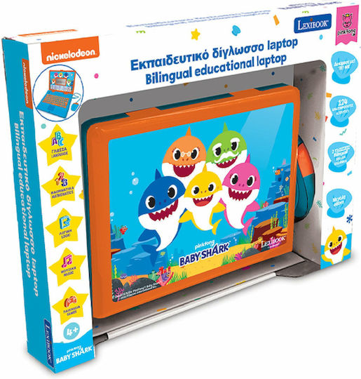 Lexibook Baby Shark Laptop/Tablet Educațional Electronic Pentru Copii 4+ Ani