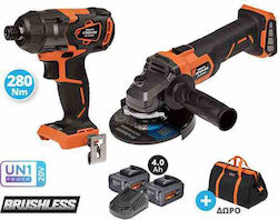 Krausmann US109-24SB Battery Powered Tool Set Impact Screwdriver & Angle Wheel Krausmann US109-24SB Battery Powered Tool Set Impact Screwdriver & Angle Wheel