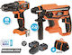 Krausmann US111-24SB Set Bohrer & Excavator Brushless 20V mit 2 Batterien 4Ah und Hülle
