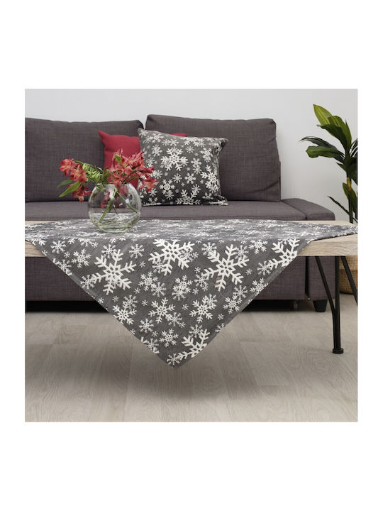 Dimeco Chenille Christmas Tablecloth Square Fabric Gray L90xW90cm 1pcs