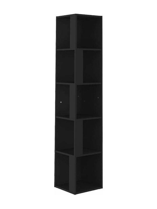 Corner Shelving Unit Floor Black 33x33x164.5cm