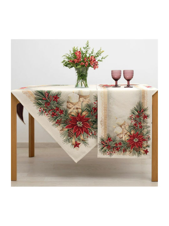 Dimeco 8939 Christmas Fabric Tablecloth Ornament L100xW35cm