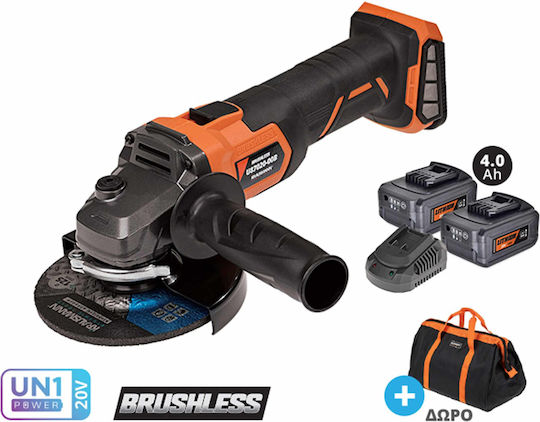 Krausmann U87020-24SΒ Grinder 125mm Battery Brushless 2x4Ah