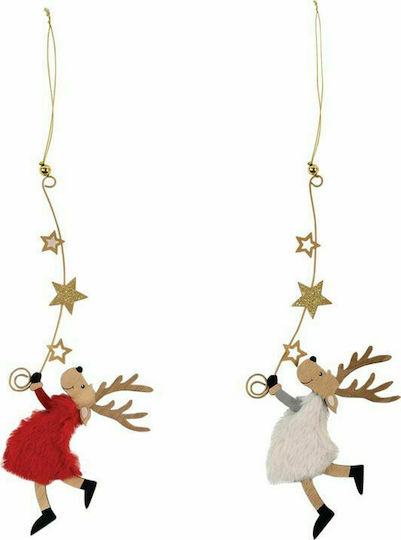 Fun World Weihnachtliche Holz Figur Rentier Höhe 22cm (Μiverse Farben)