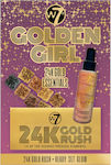 W7 Cosmetics Golden Girl Makeup Set for Face & Eyes 24K Gold Rush & Ready Set Glow 2pcs