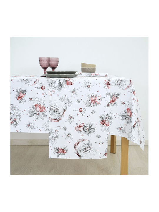 Dimeco Wish Christmas Tablecloth Fabric White L260xW140cm 1pcs