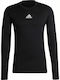 adidas TechFit Ανδρική Ισοθερμική Μακρυμάνικη Μπλούζα Μαύρη