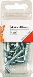 Ergo Στραβόκαρφα Βιδωτά Πλακέ Γαλβανιζέ 4.4x40mm 12τμχ