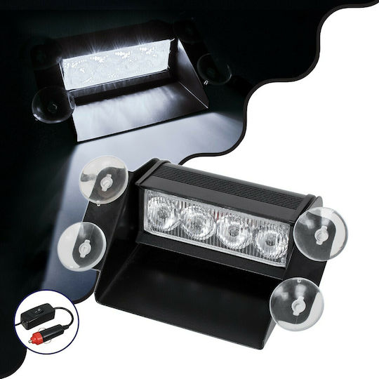 GloboStar Car LED Emergency Light Bar 10 - 30V Waterproof 14.8cm with White Lighting
