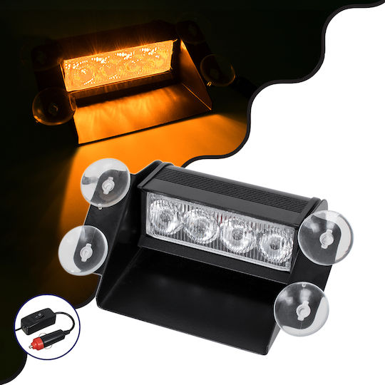 GloboStar Car LED 10 - 30V Waterproof 14.8cm Warning Bar with Orange Lighting