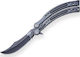 Joker Counter Strike Go Butterfly Knife Gray with Blade made of Stainless Steel in Sheath