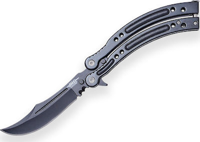 Joker Counter Strike Go Butterfly Knife Gray with Blade made of Stainless Steel in Sheath