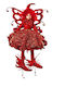 JK Home Decoration Christmas Ceramic Figure Fairy Red Height 30cm