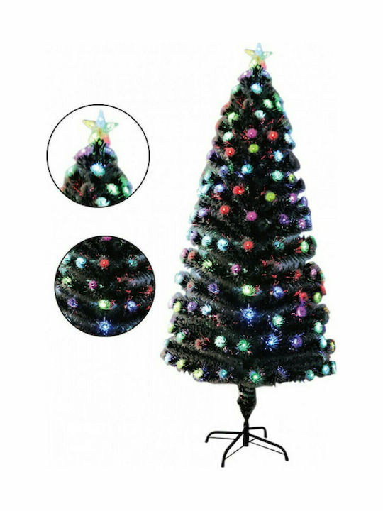 Brad de Crăciun Deluxe 150cm cu 150 Ramuri și cu Iluminare cu Fibre Optice