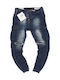 SEN- Men's Jeans Pants Cargo Elastic with Slim Fit Blue