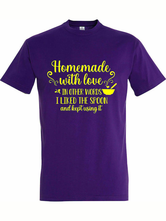 T-shirt Unisex " Homemade with Love ", Dark purple