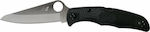 Spyderco Pacific Knife Black with Blade made of Stainless Steel in Sheath