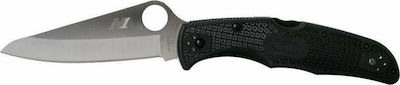 Spyderco Pacific Knife Black with Blade made of Stainless Steel in Sheath