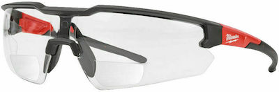 Milwaukee Safety Glasses for Protection with Transparent Lenses with Corrective Lens +2