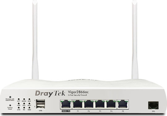 Draytek Vigor 2866AX Drahtlos Router Wi-Fi 6 mit 5 Anschlüssen Gigabit Ethernet