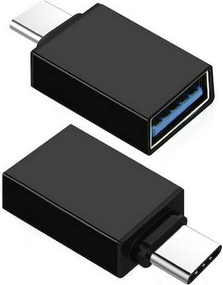 Powertech Konverter USB-C männlich zu USB-A weiblich Schwarz 1Stück (CAB-UC057)