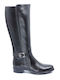 Softies Leather Women's Boots with Zipper Black