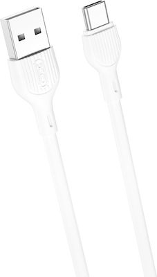 XO NB200 USB 2.0 Cable USB-C male - USB-A male White 2m