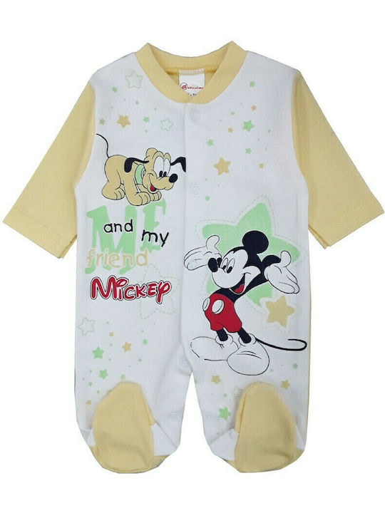 Beboulino Mickey New Friends Бебешко Боди Дълъг ръкав Жълт