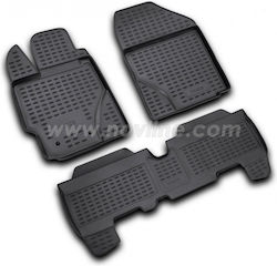 Novline Set of Front and Rear Mats Tray Type 4pcs from Rubber for Toyota Yaris Black